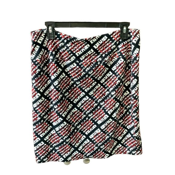 J Jill Wearever Collection Womens Size Medium M Knit Skirt Knee Length Black Red - Picture 2 of 3